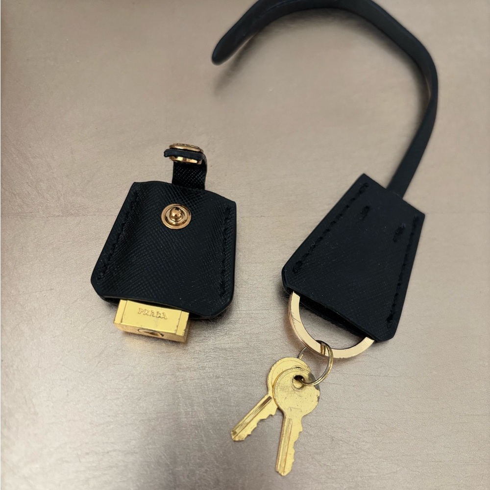 Prada Gold Lock and Keys Bag Charm Set - Picture 2 of 6